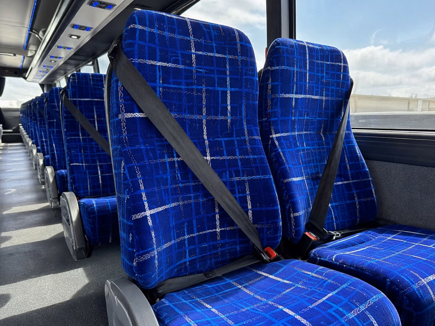 56 passenger charter bus inside